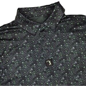 Bogey Bros Mens Small Golf Polo Performance Stretch Shirt Geometric Tee